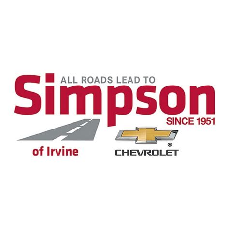 Simpson chevrolet of irvine - Structure My Deal tools are complete — you're ready to visit SIMPSON CHEVROLET OF IRVINE! We'll have this time-saving information on file when you visit the dealership. Get Driving Directions. ... Directions IRVINE, CA 92618. Contact: (949) 525-9954; Hours Monday 9:00 am - 9:00 pm; Tuesday 9:00 am - 9:00 pm; Wednesday 9:00 am - 9:00 pm;